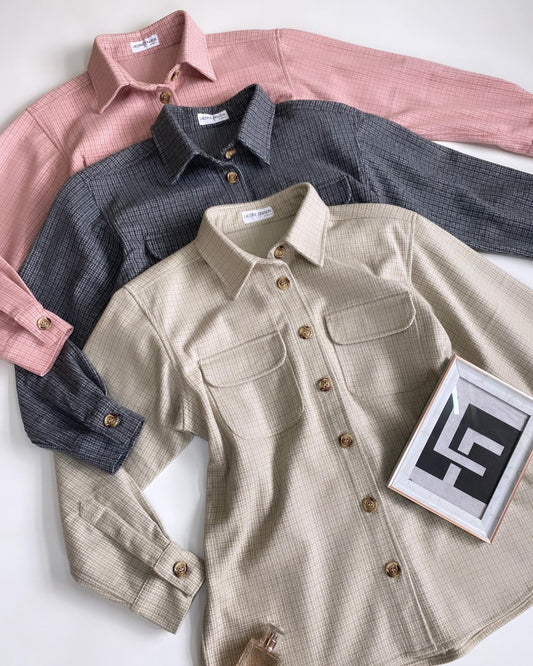 Plaid Over-sized Woollen Shacket