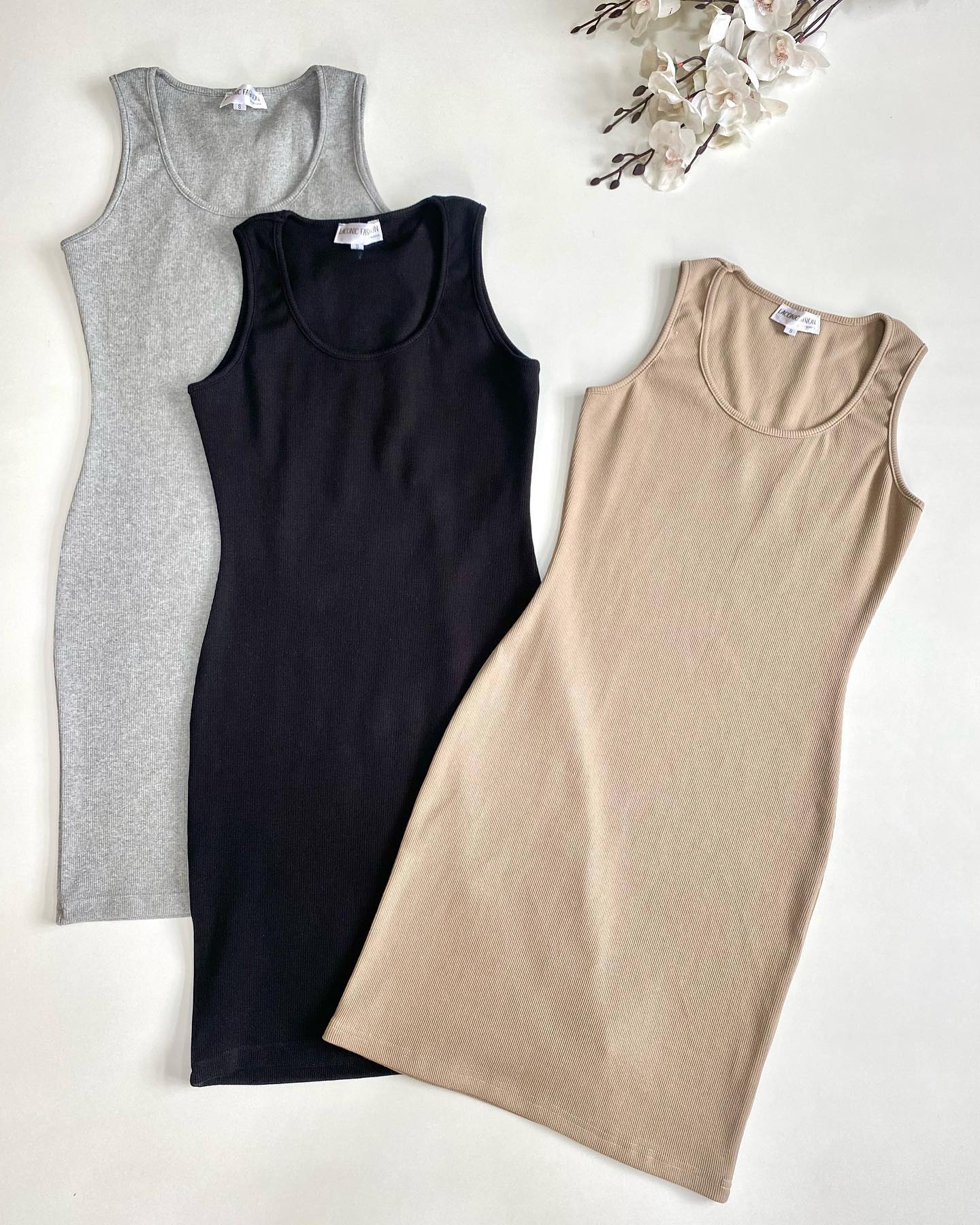 Scoop Neck Rib Bodycon Dress