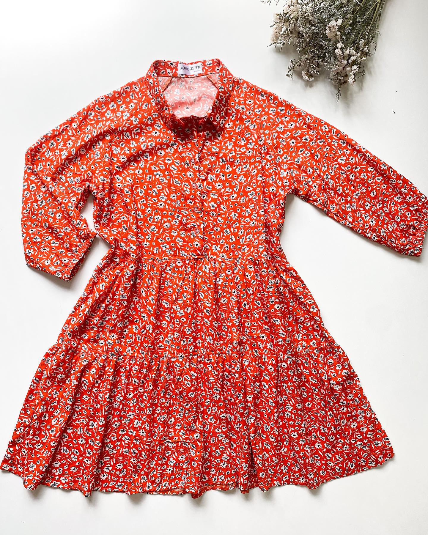 Tiered Raglan Sleeve Rayon Dress
