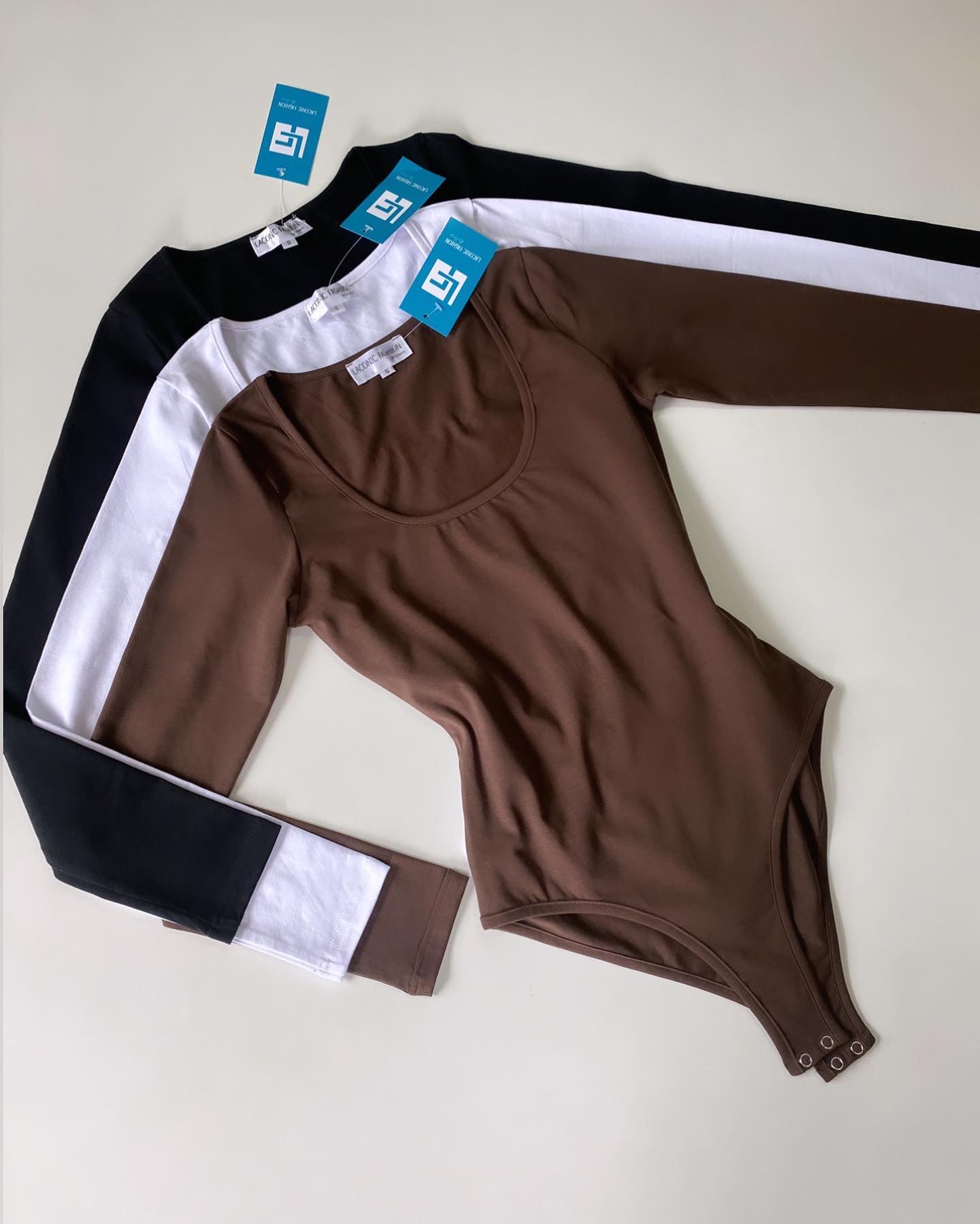 Deep Scoop -Neck Full Sleeve Bodysuit