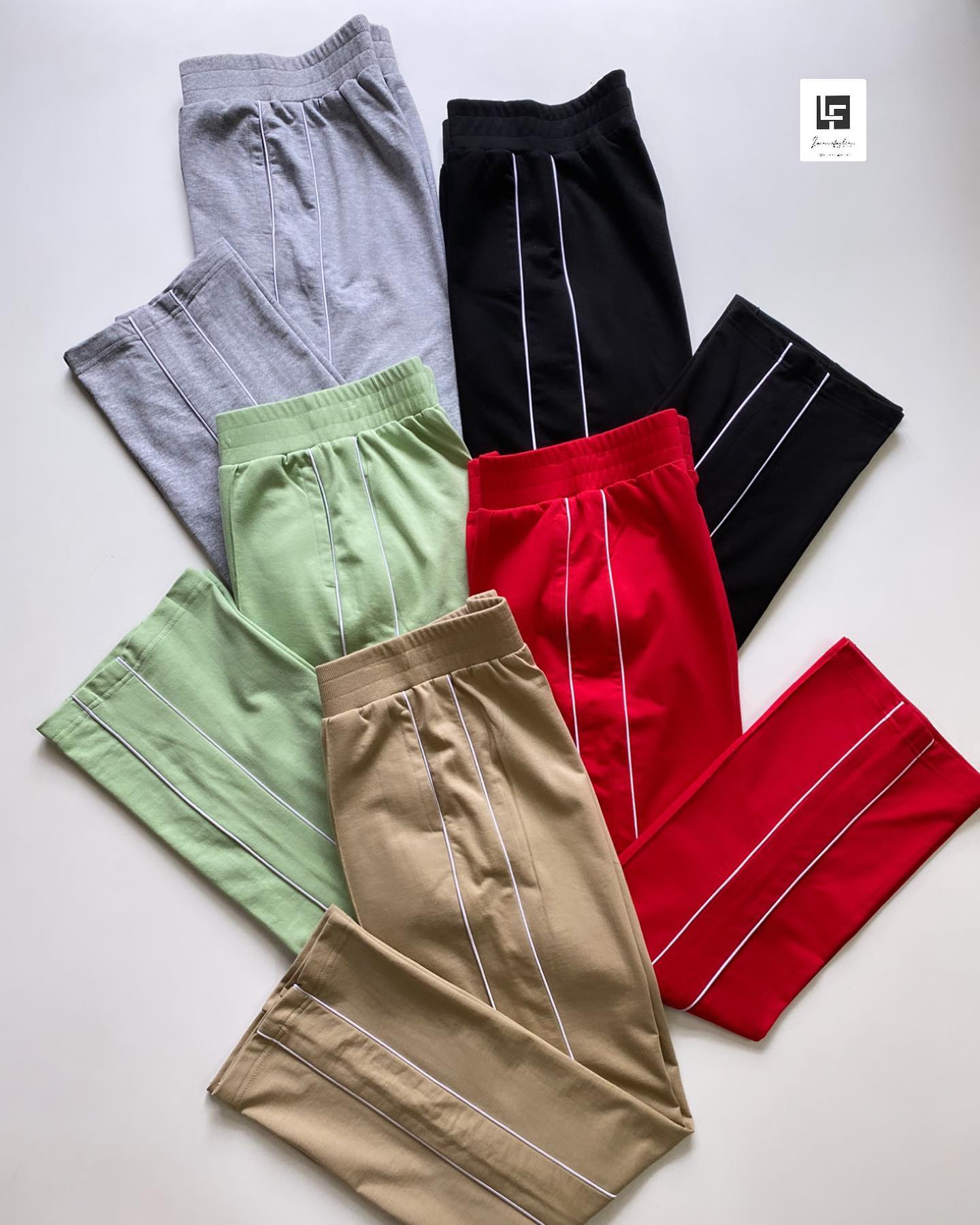 Double Piping Pin Tuck Detail High Waist Straight Leg Trousers