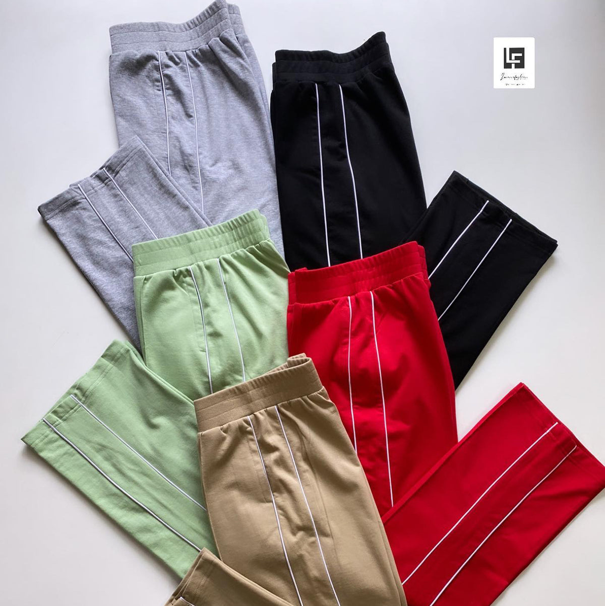 Double Piping Pin Tuck Detail High Waist Straight Leg Trousers