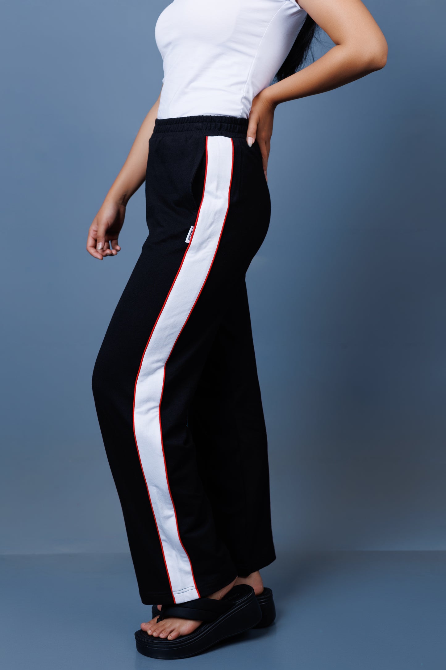Contrast Panel Straight Leg Trousers
