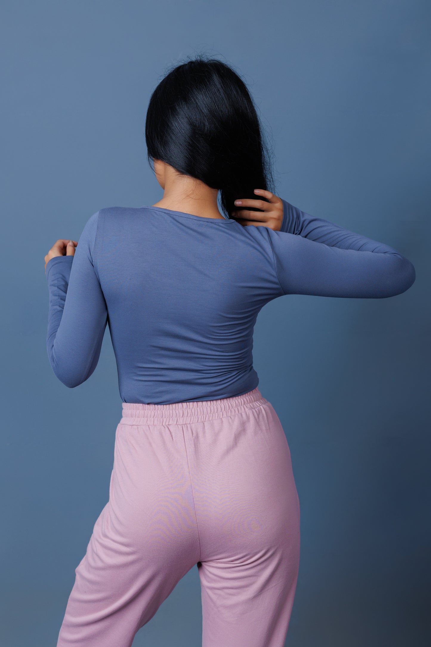 Scoop Neck Long Length Fitted Top