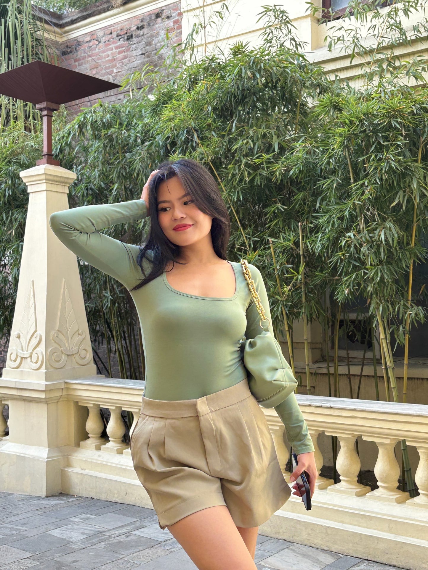 Square Neck Full Sleeve Bodysuit