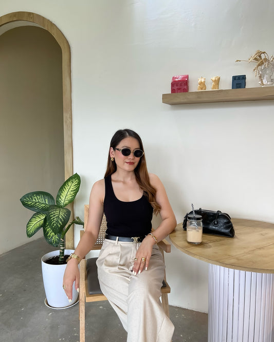 Balance Tank Top - Scoop Neck Sleeveless Fitted Tank Top