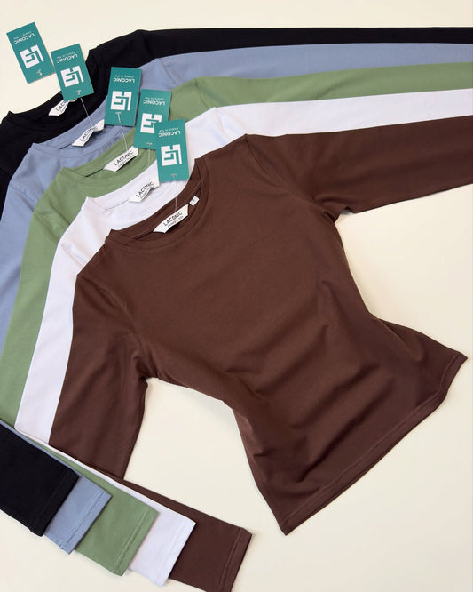 Basic Crew-neck long length full sleeve fitted top