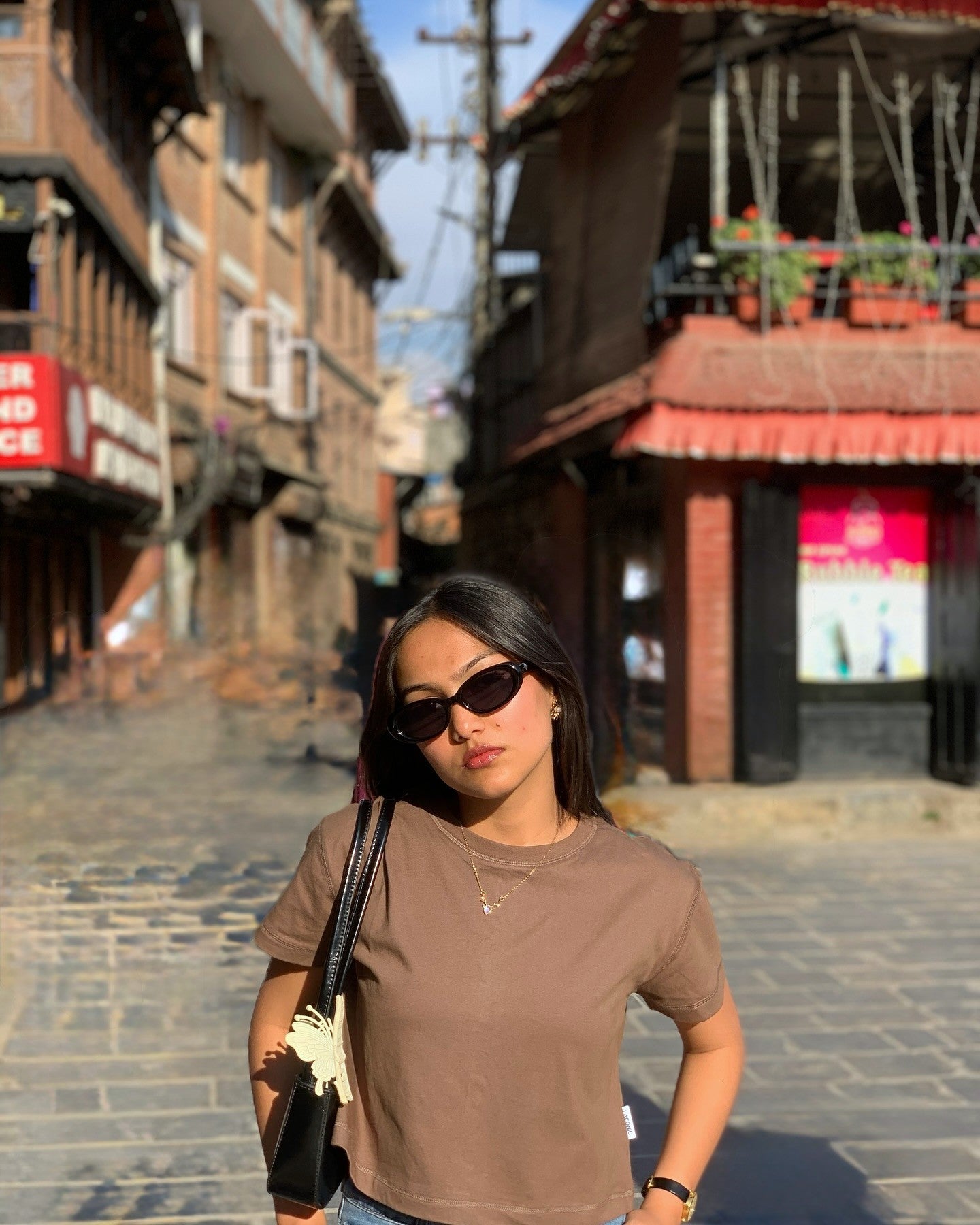 Oversized Cover Stitch Detail Crop Top