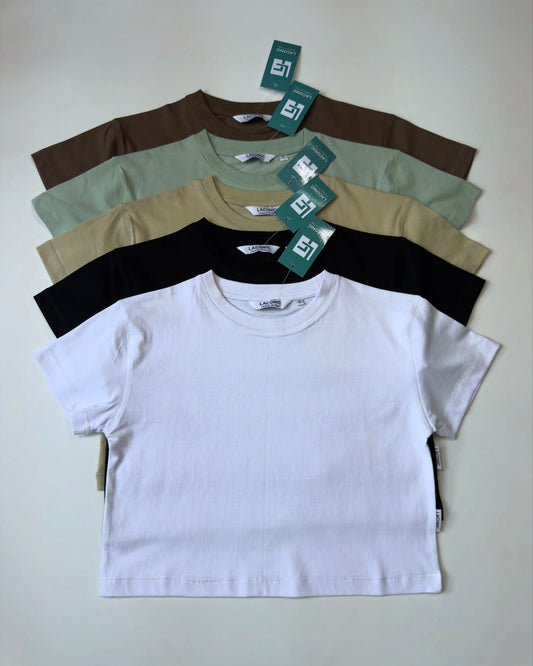 Oversized Cover Stitch Detail Crop Top