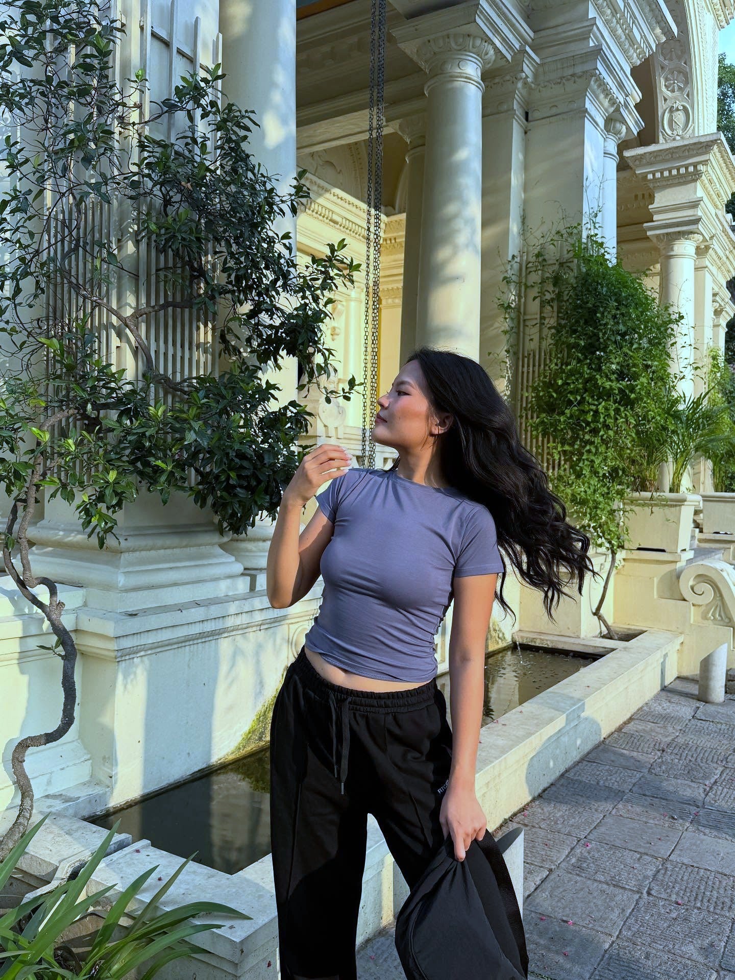Basic Long Line Half Sleeve Fitted Top