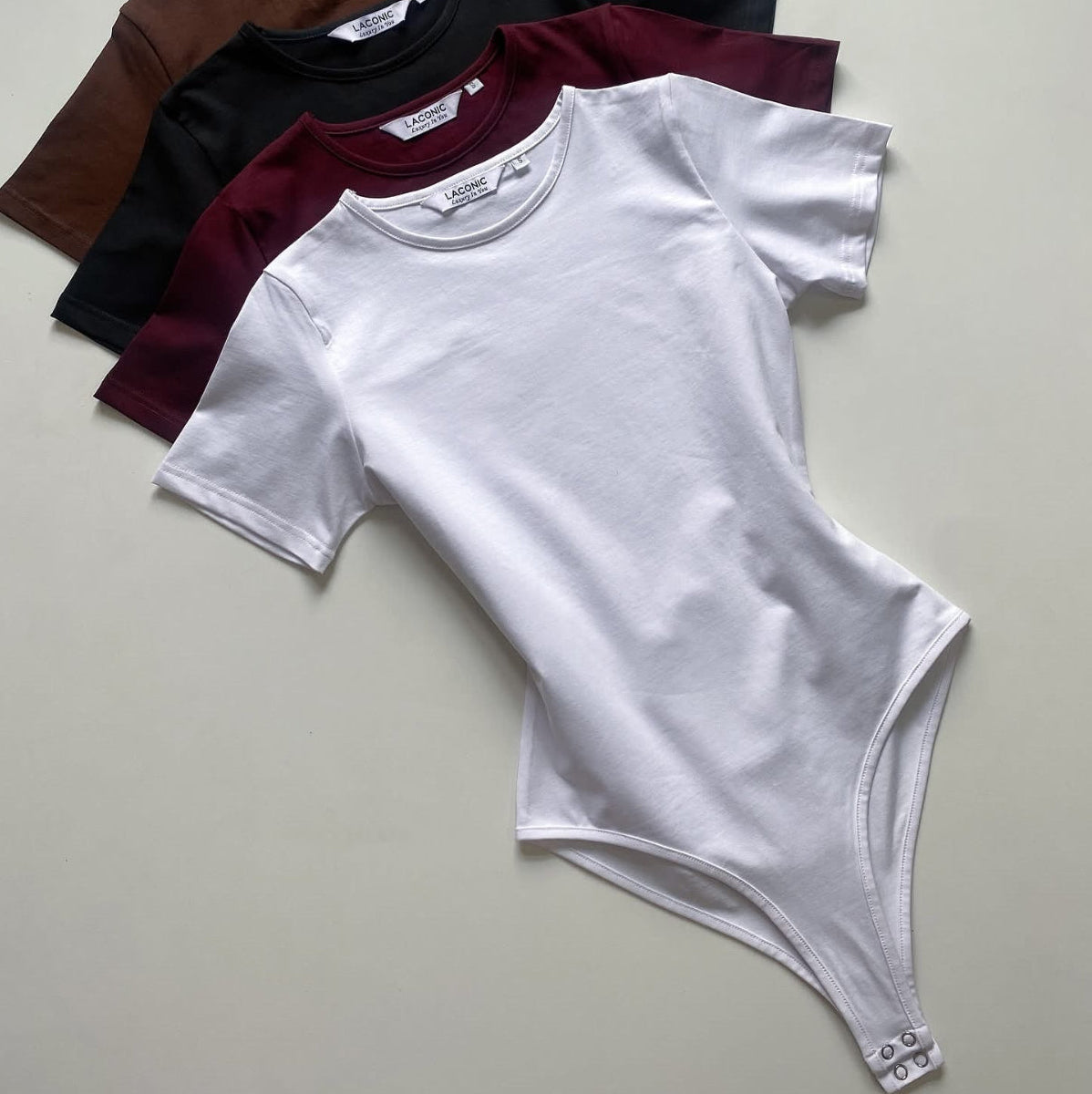 Crewneck Half - Sleeve Bodysuit