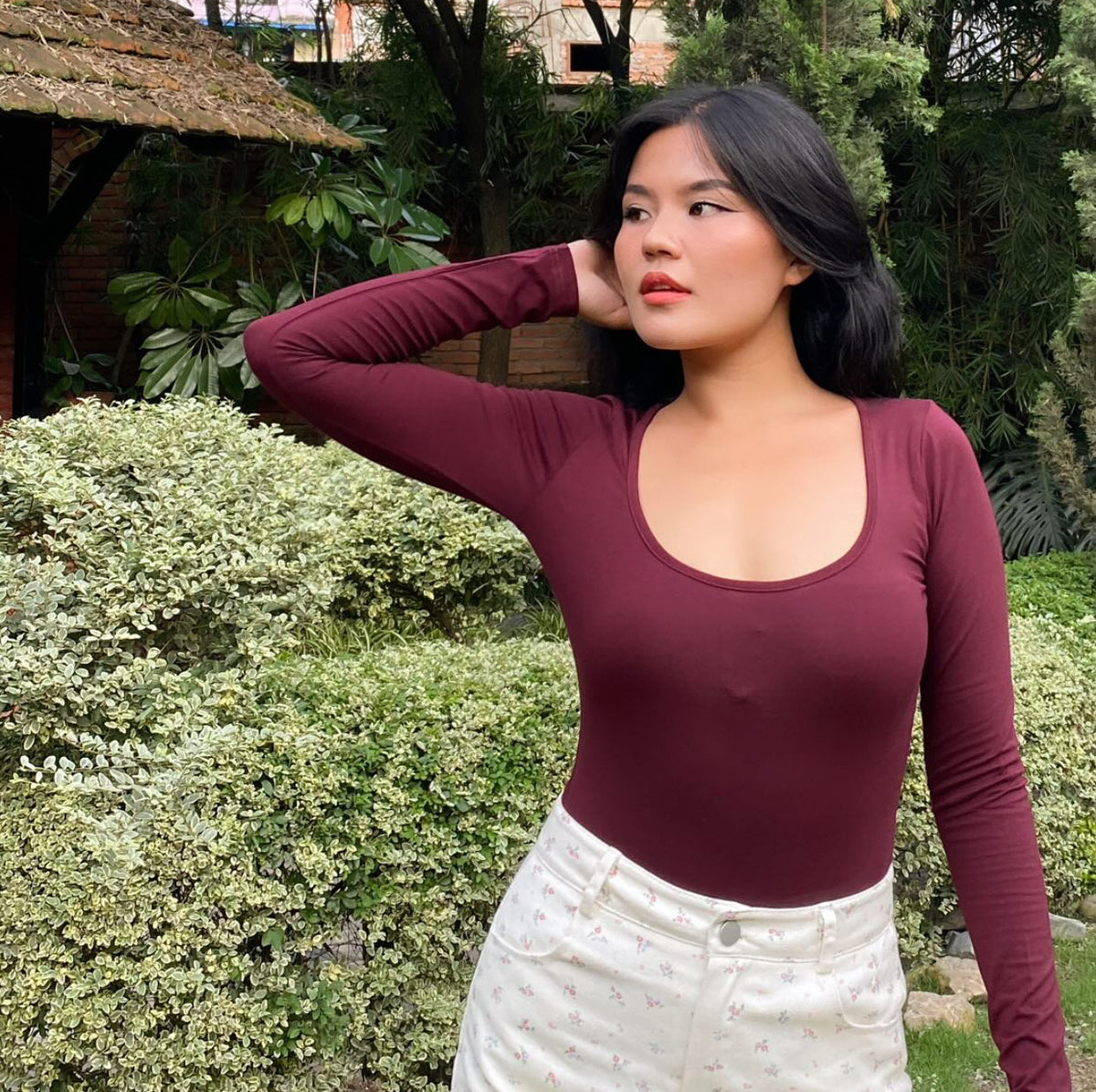 Deep Scoop -Neck Bodysuit
