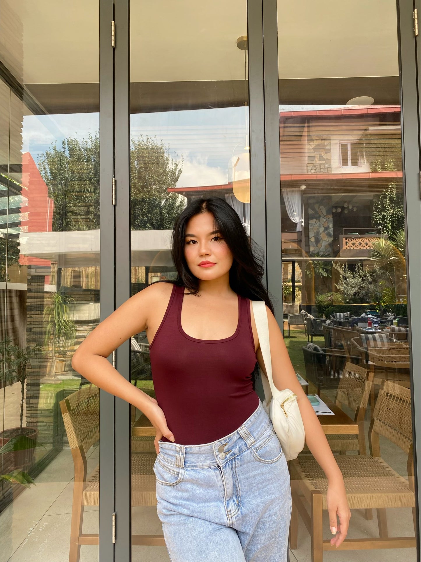Scoop - Neck Racer Back Sleeveless Bodysuit