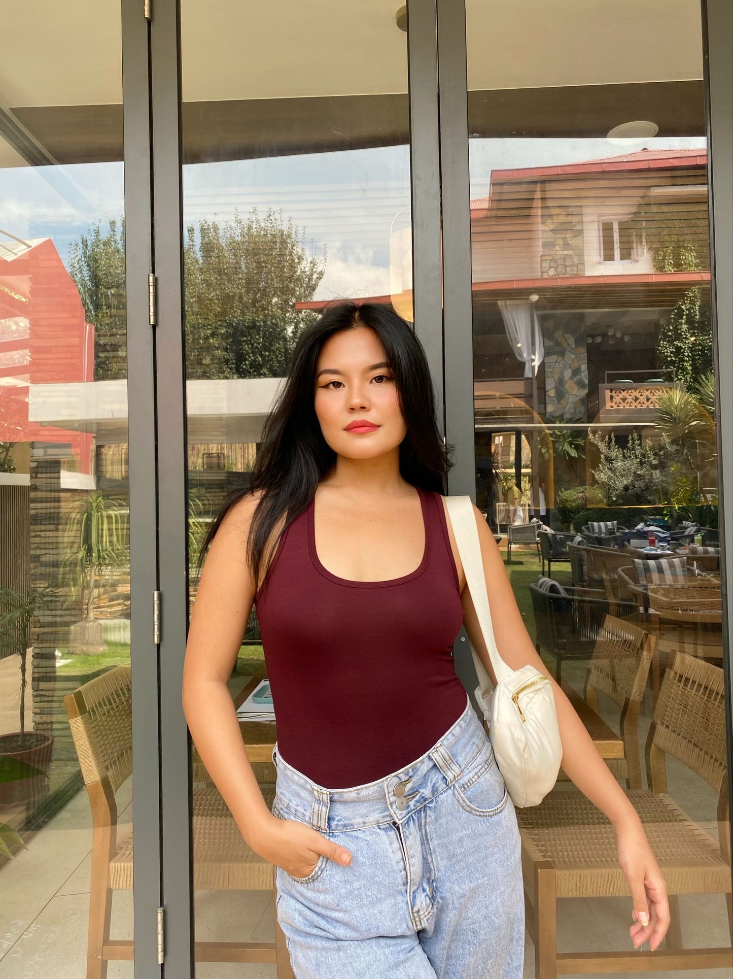 Scoop - Neck Racer Back Sleeveless Bodysuit