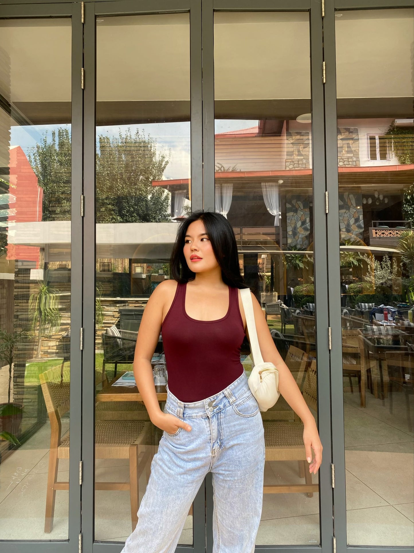 Scoop - Neck Racer Back Sleeveless Bodysuit