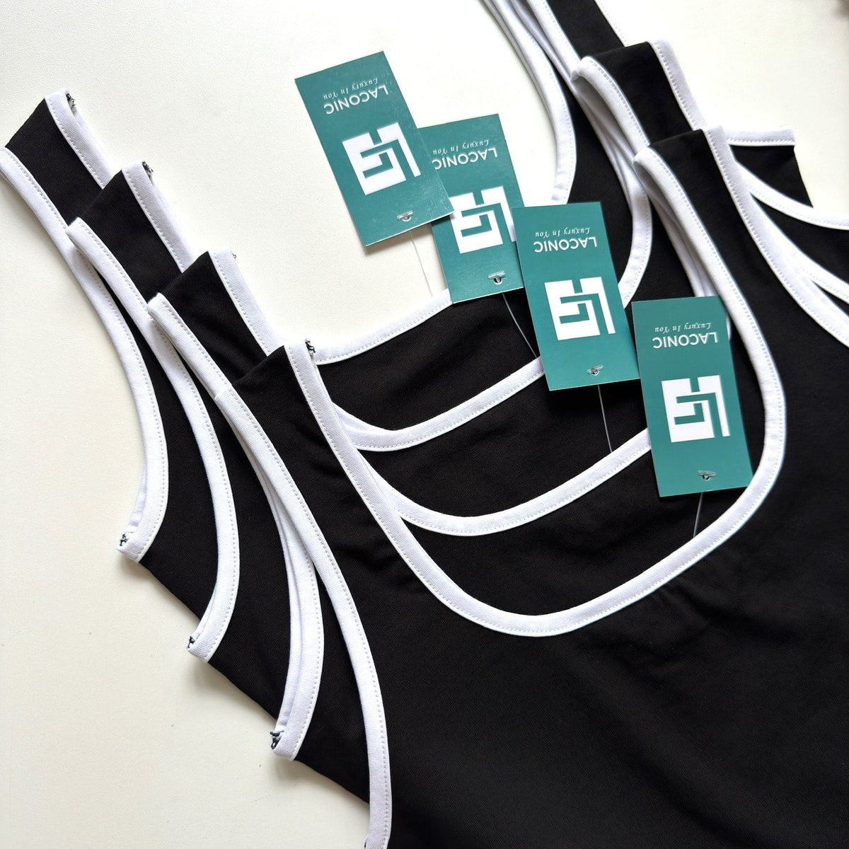 Contrast Binding Square Neck Sleeveless Bodysuit