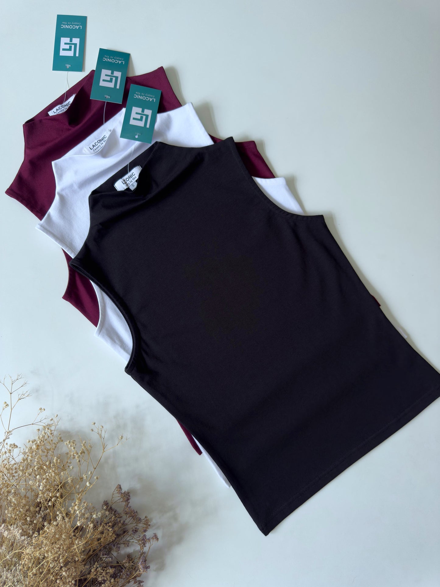 Iris Bloom Top - Mock Neck Sleeveless Top