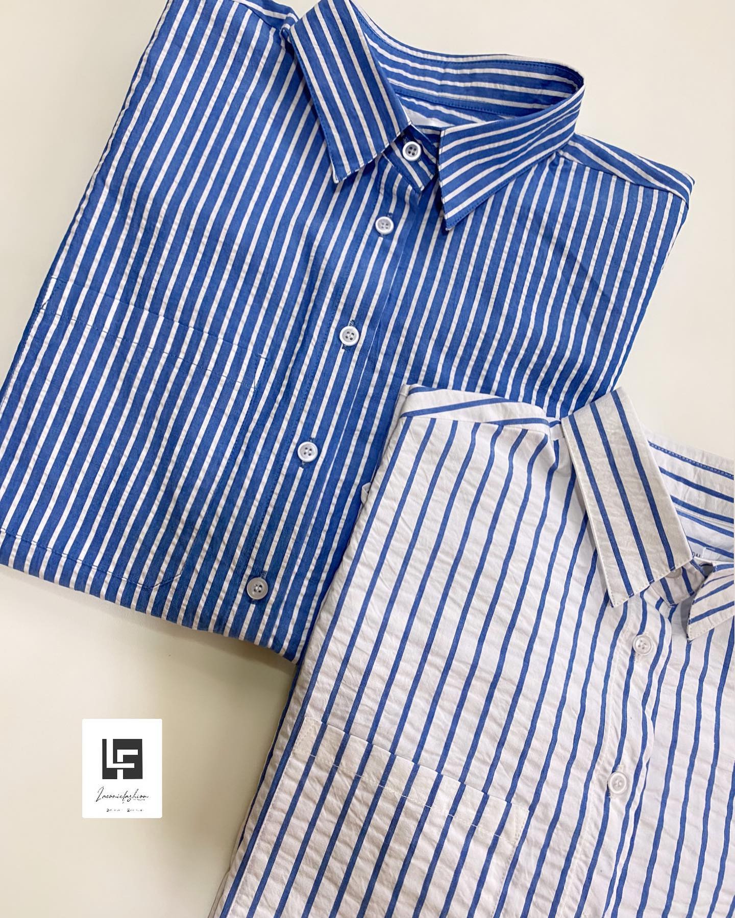 Pinstripes Seersucker Oversized Shirt