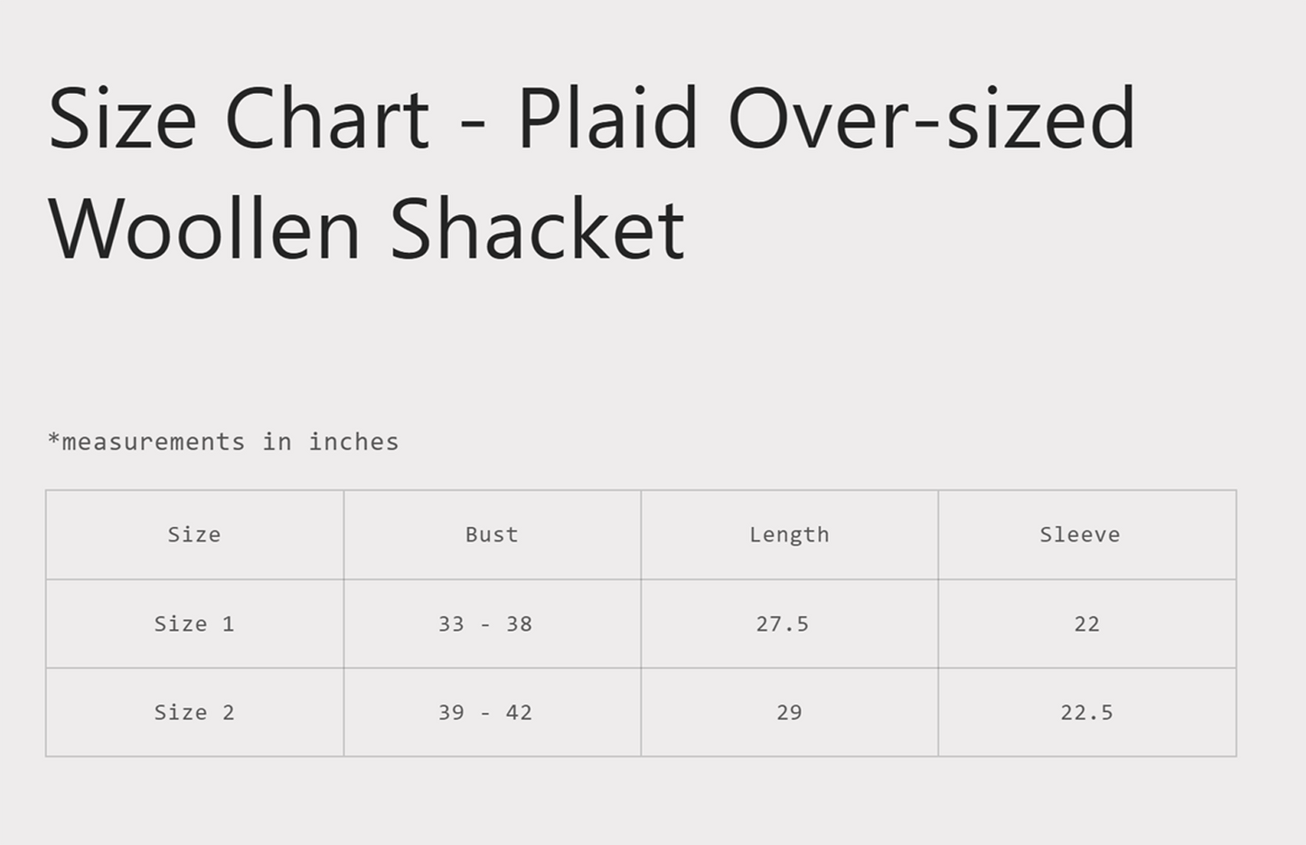 Plaid Over-sized Woollen Shacket