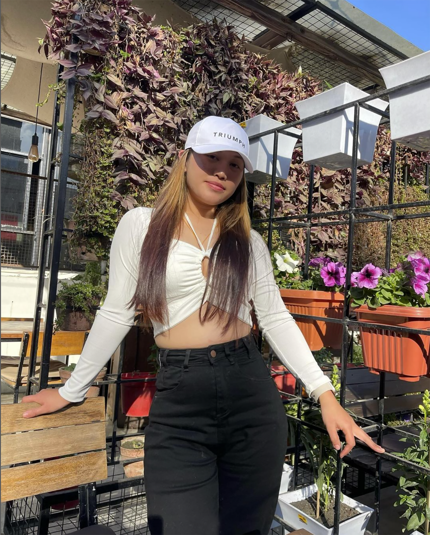 Front Tie Halter Double Layered Full-sleeve Top.