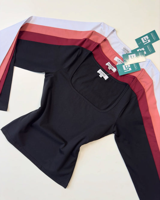 Square Neck Fitted Full Sleeve Top