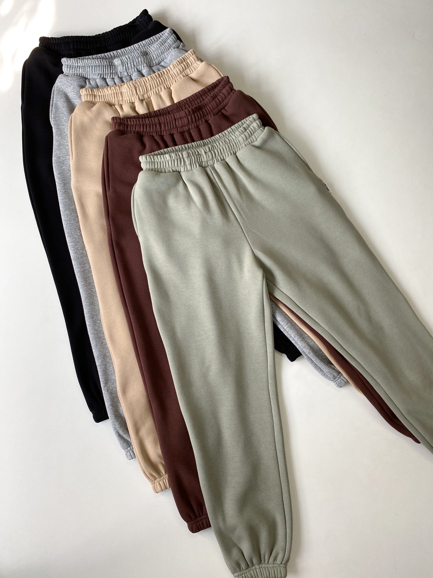 Fleece Joggers: High Waisted Basic Plain Loose Fit Cuffed Hem Oversized Fleece Joggers