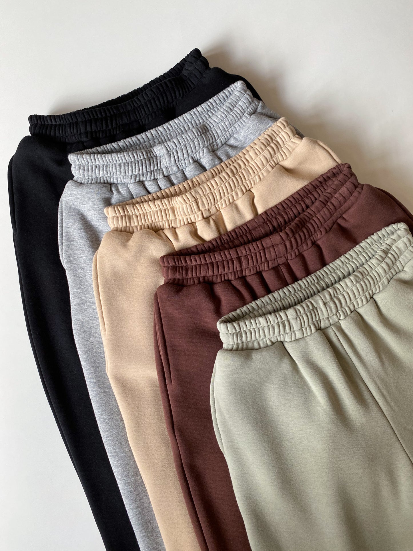 Fleece Joggers: High Waisted Basic Plain Loose Fit Cuffed Hem Oversized Fleece Joggers