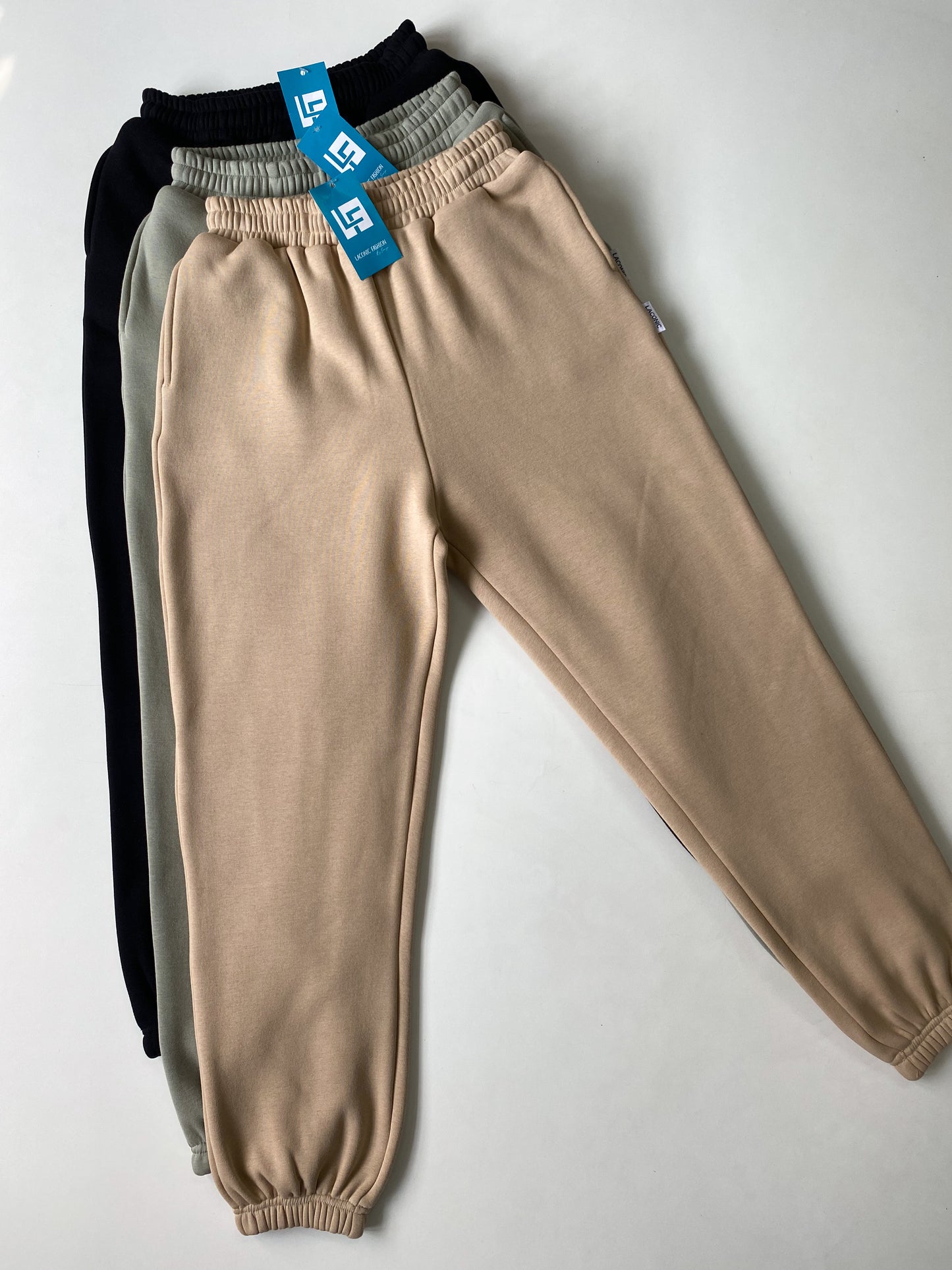 Fleece Joggers: High Waisted Basic Plain Loose Fit Cuffed Hem Oversized Fleece Joggers