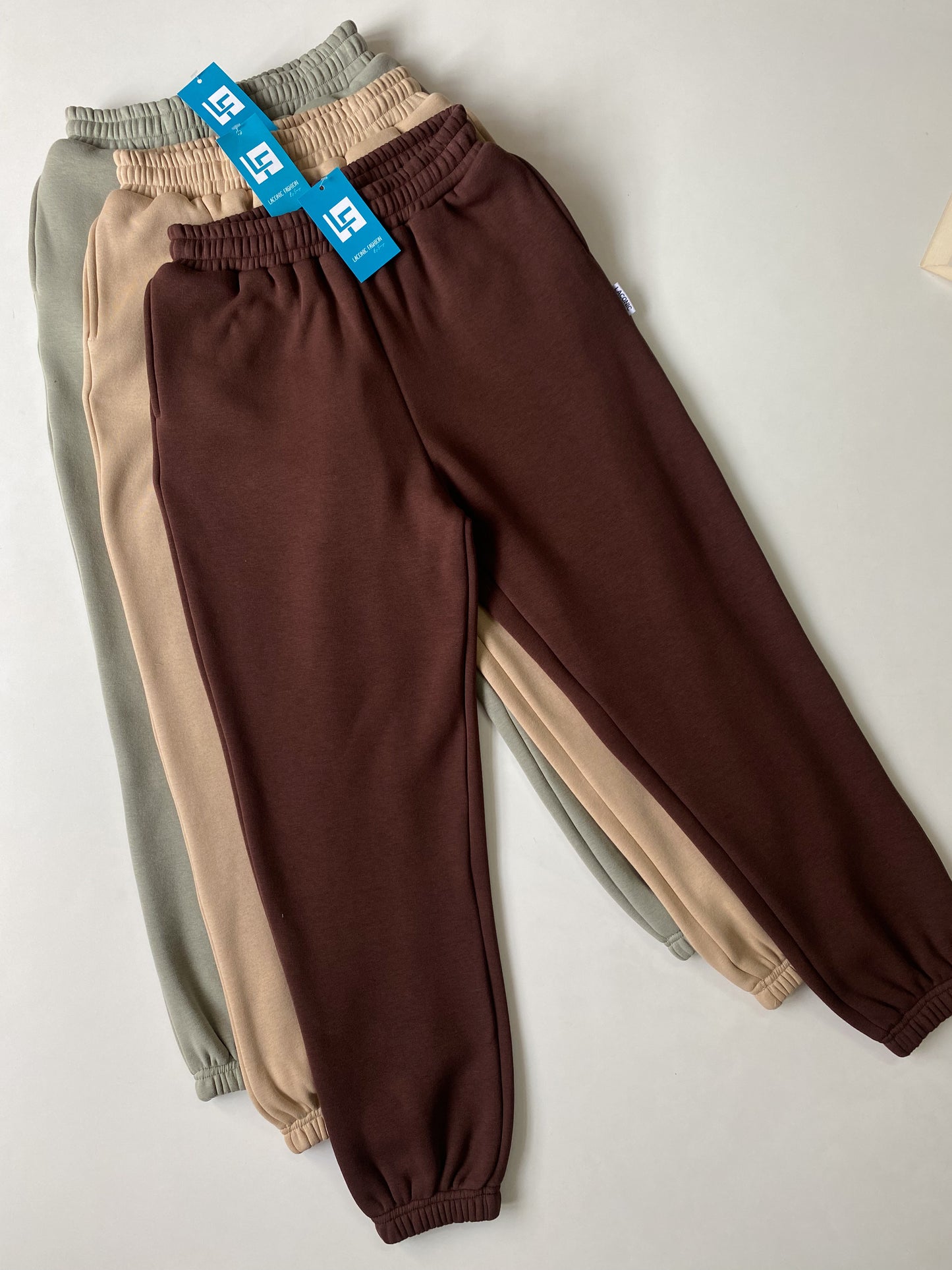 Fleece Joggers: High Waisted Basic Plain Loose Fit Cuffed Hem Oversized Fleece Joggers
