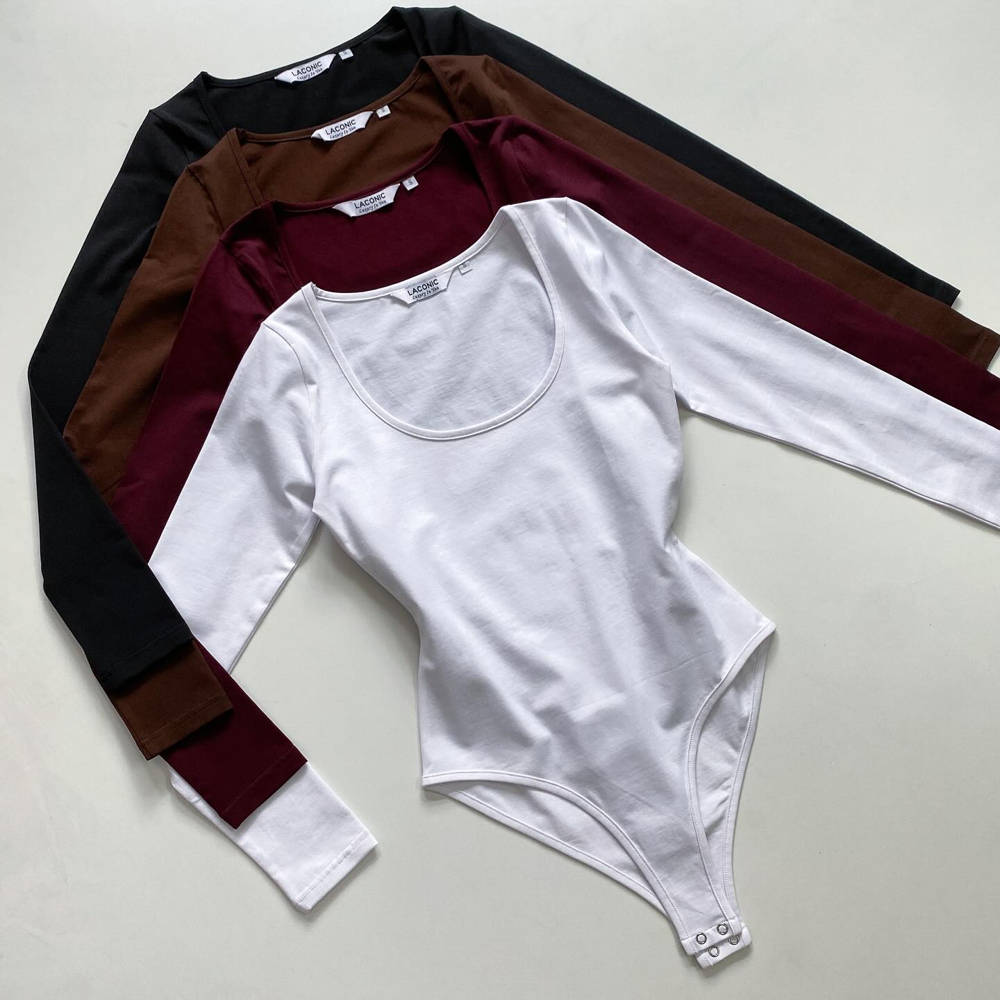 Deep Scoop -Neck Full Sleeve Bodysuit