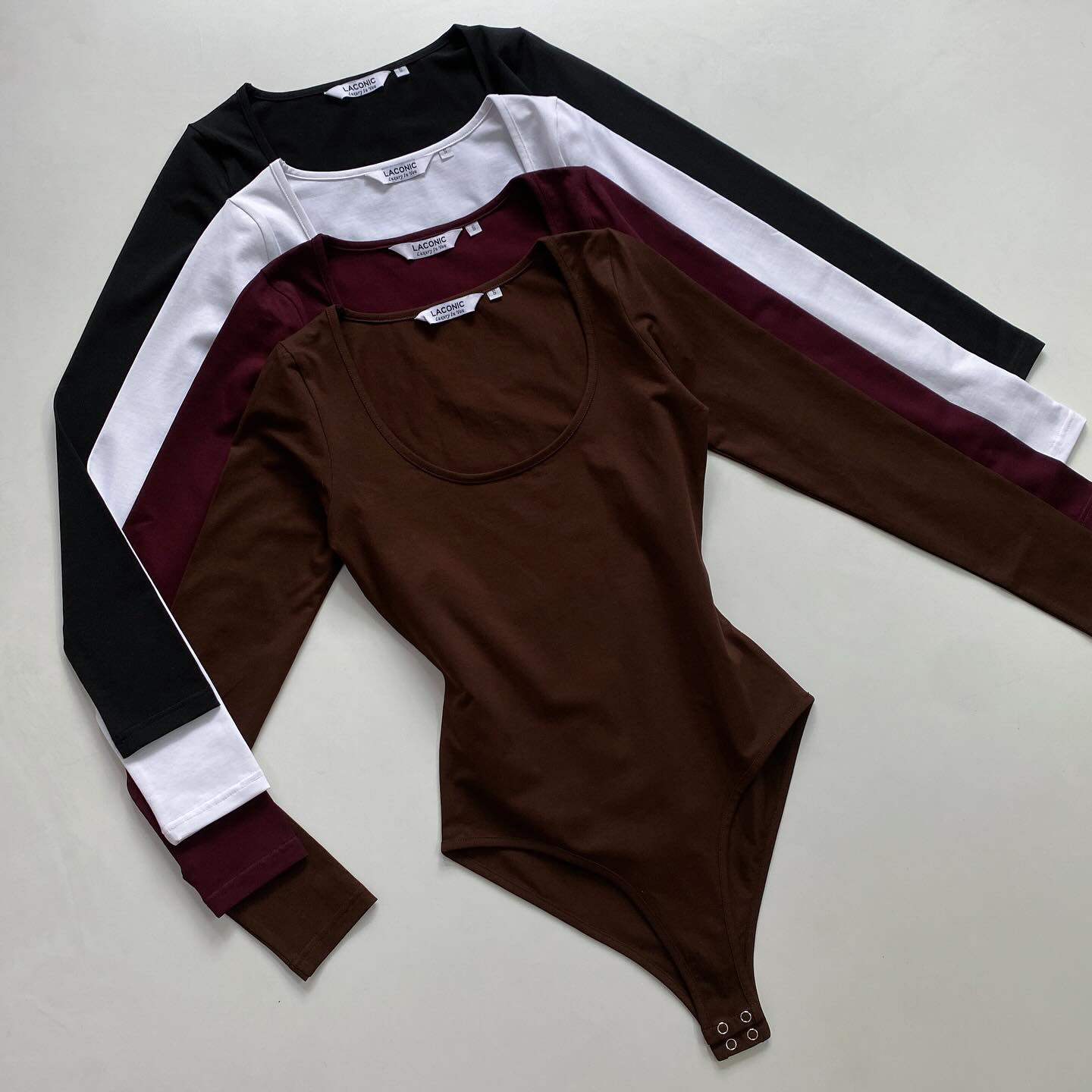 Deep Scoop -Neck Full Sleeve Bodysuit
