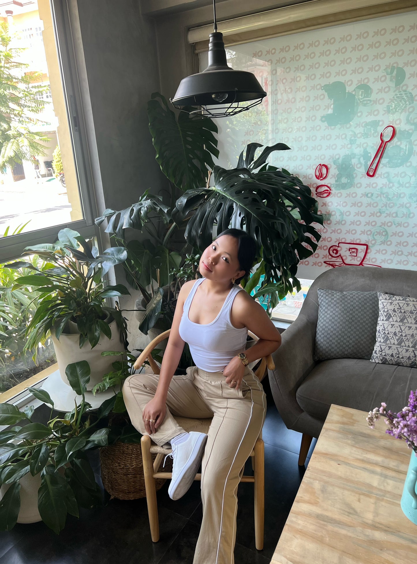 Double Piping Pin Tuck Detail High Waist Straight Leg Trousers