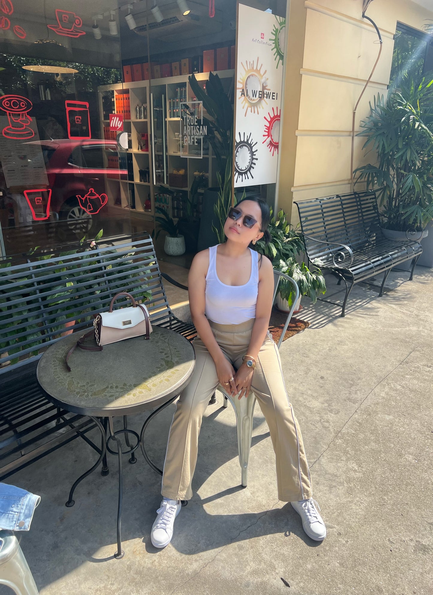 Double Piping Pin Tuck Detail High Waist Straight Leg Trousers