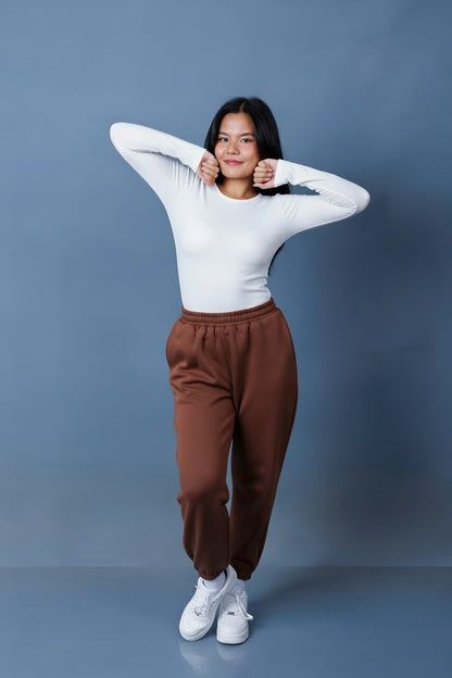 ❄️Fleece Joggers: High Waisted Basic Plain Loose Fit Cuffed Hem Oversized Fleece Joggers❄️