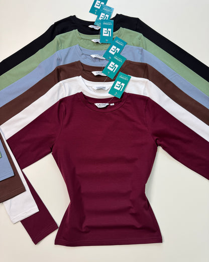 Basic Crewneck long length full sleeve fitted top