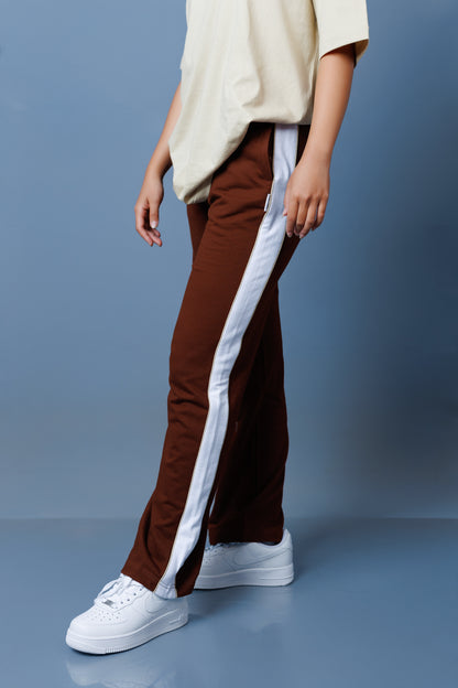 Contrast Panel Straight Leg Trousers