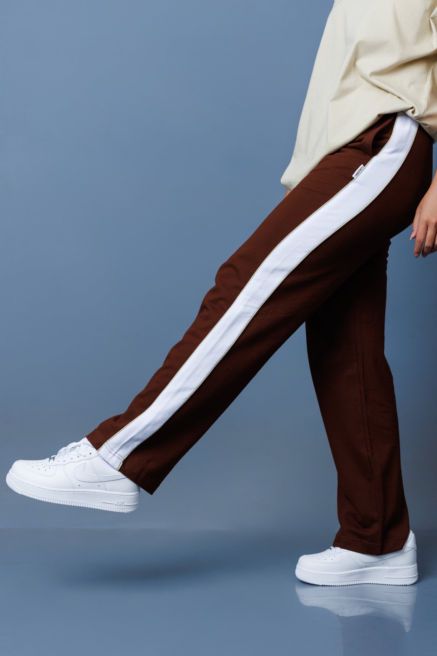 Contrast Panel Straight Leg Trousers