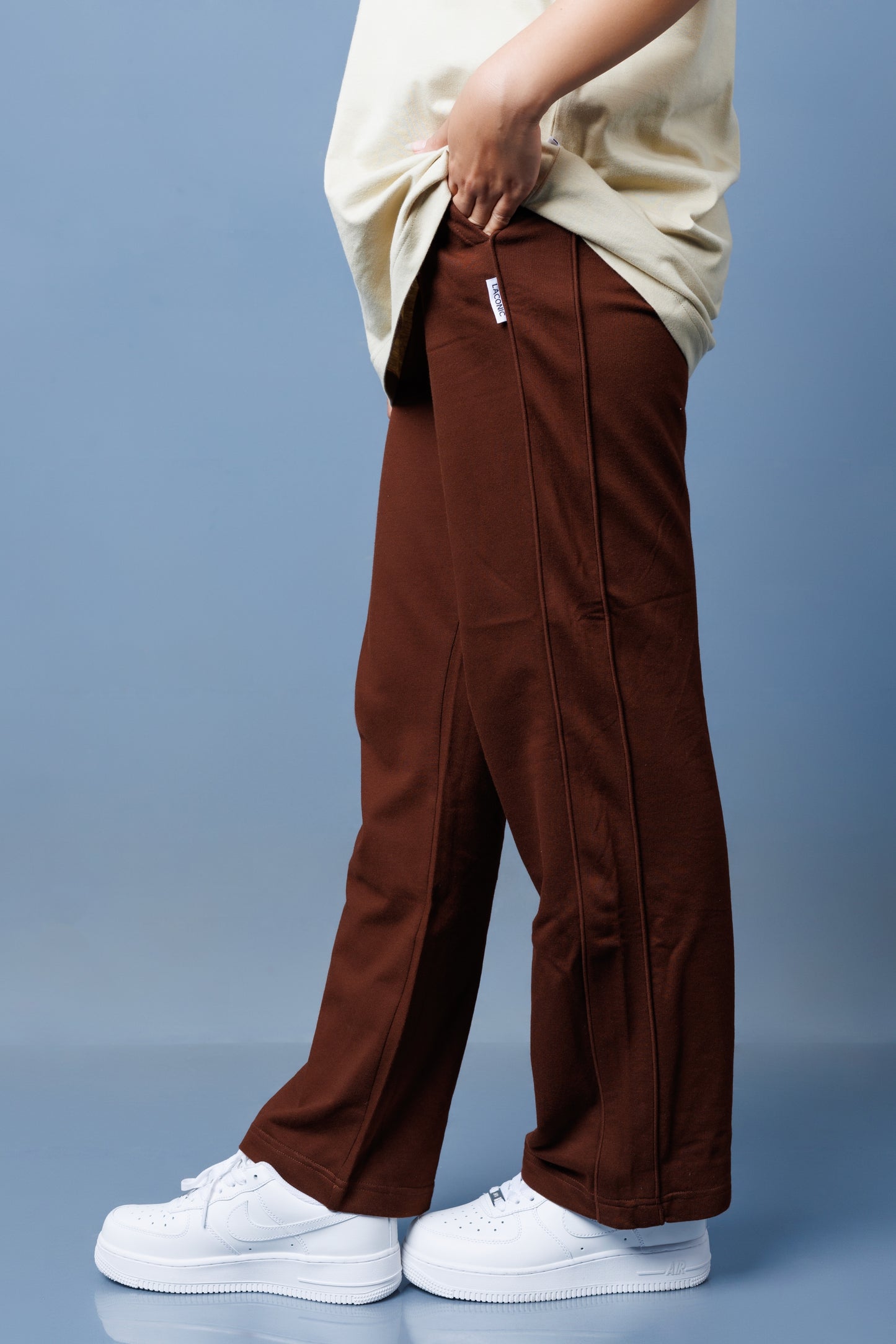 Piping Detail Straight Leg Trousers