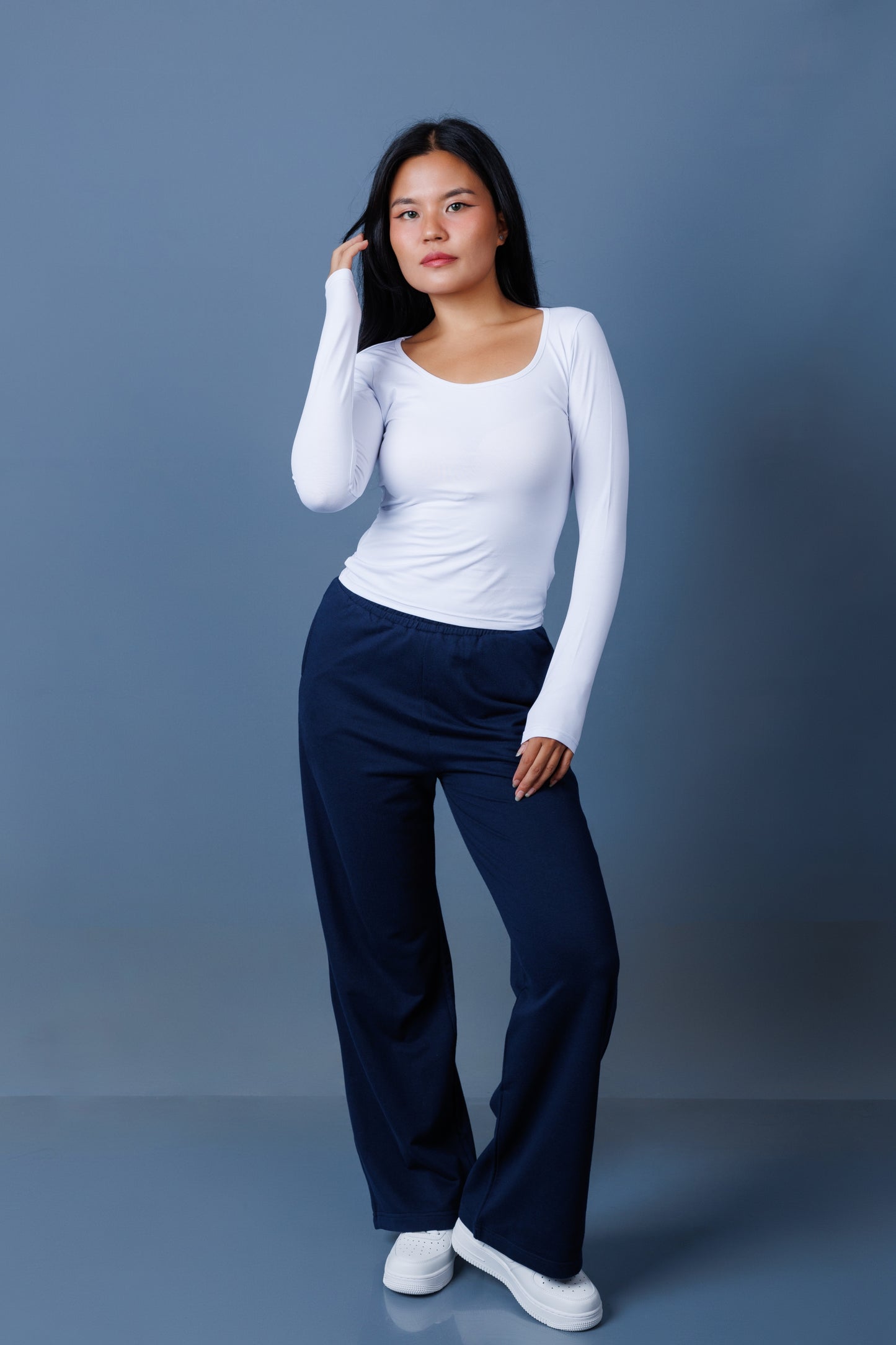 Basic Plain Wide Leg Trousers