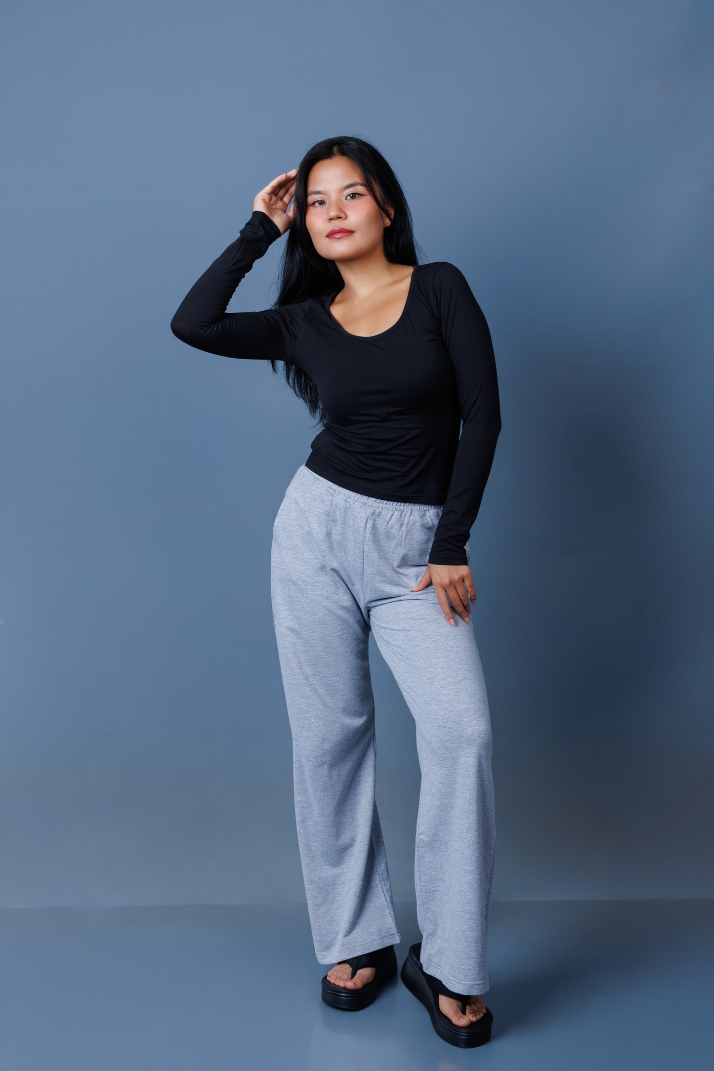 Basic Plain Wide Leg Trousers