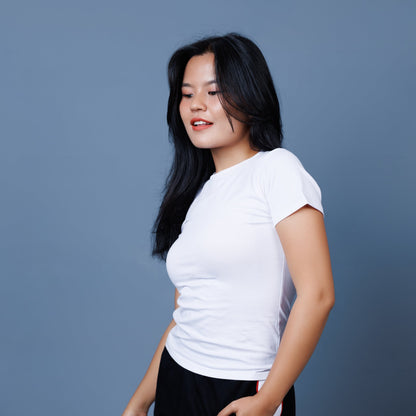 Basic Long Line Half Sleeve Fitted Top