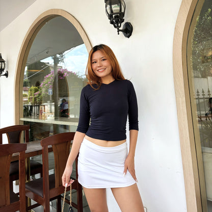 Contour V - Neck Quarter Sleeve Fitted Top
