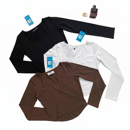 Corset Seam Full Sleeve Top
