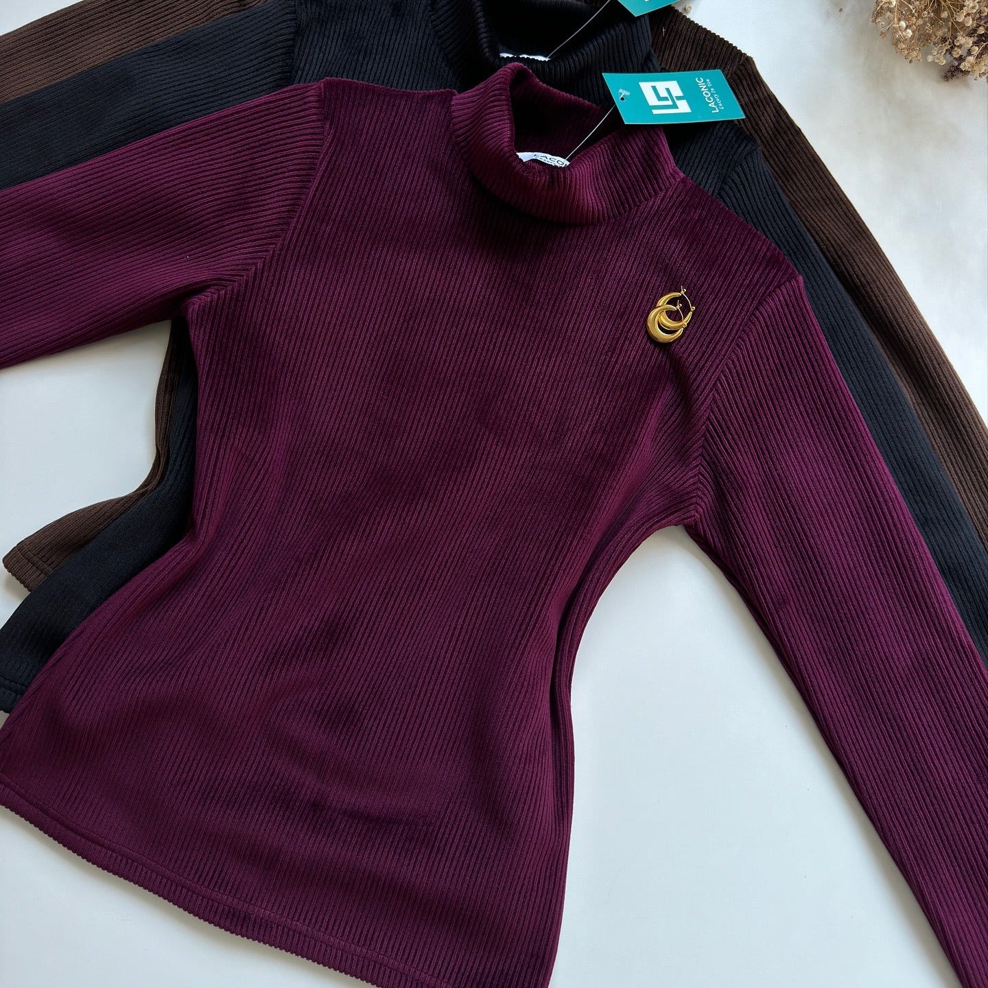 ❄️Cozy Corduroy Fleece Turtle Neck Top❄️