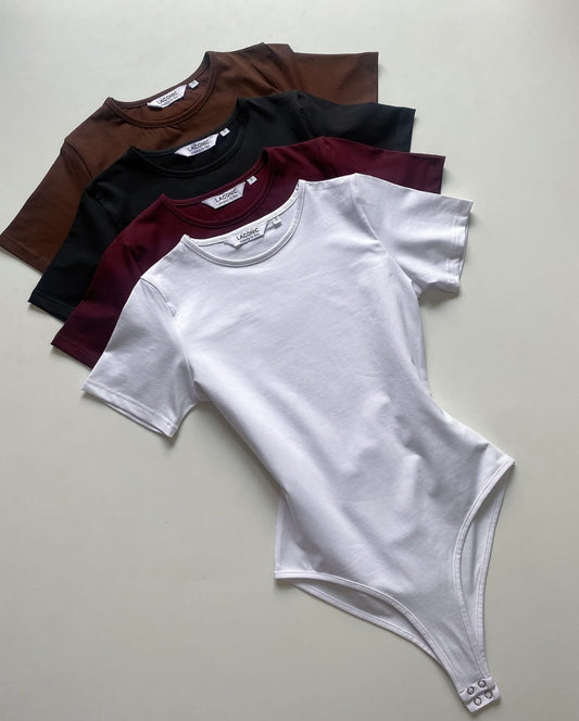 Crewneck Half - Sleeve Bodysuit