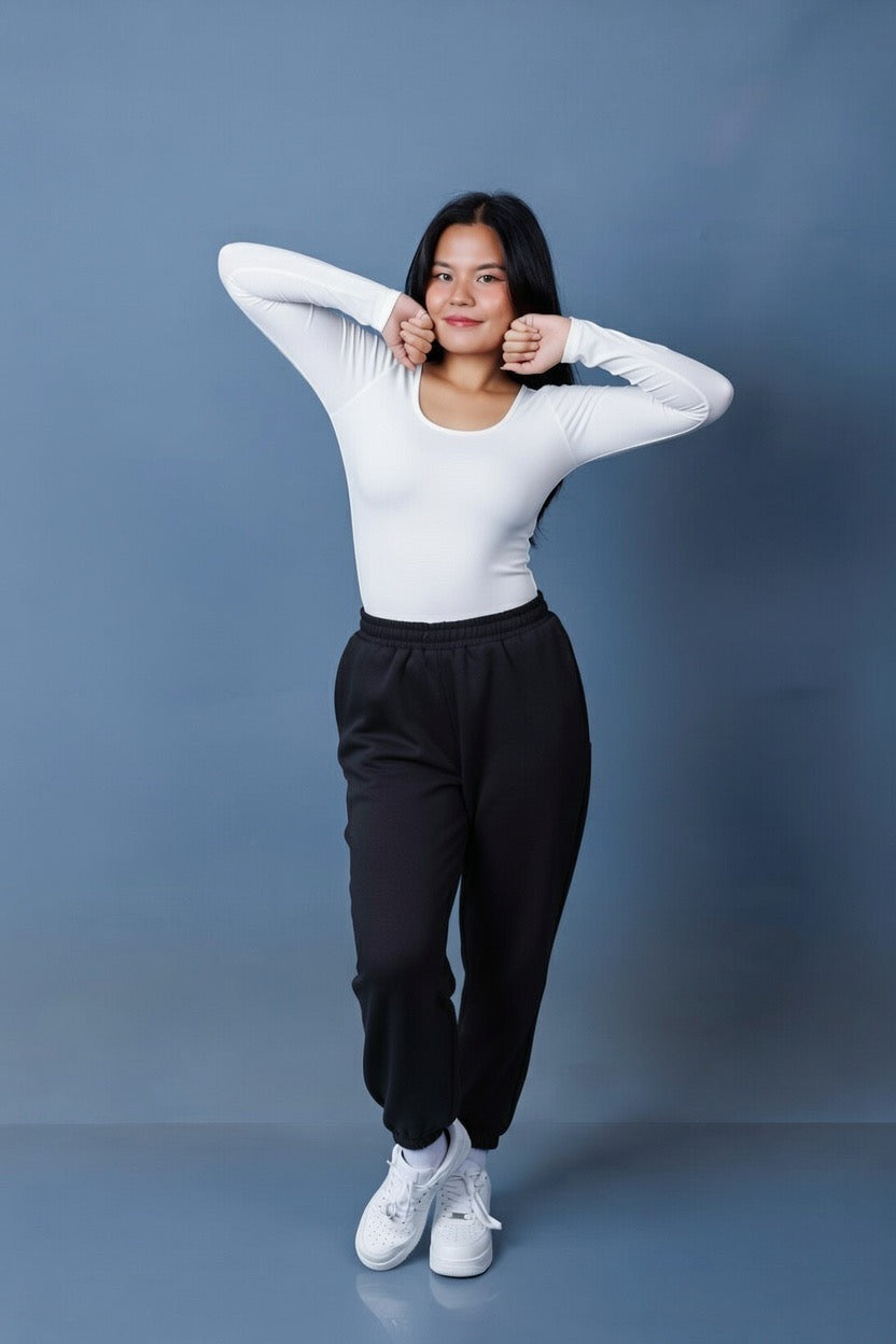 ❄️Fleece Joggers: High Waisted Basic Plain Loose Fit Cuffed Hem Oversized Fleece Joggers❄️