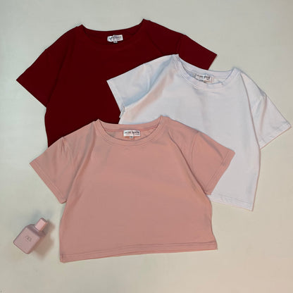 Solid Oversized Basic Crop Top