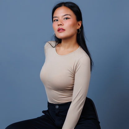 beige color bodysuit in full sleeve Laconic Nepal