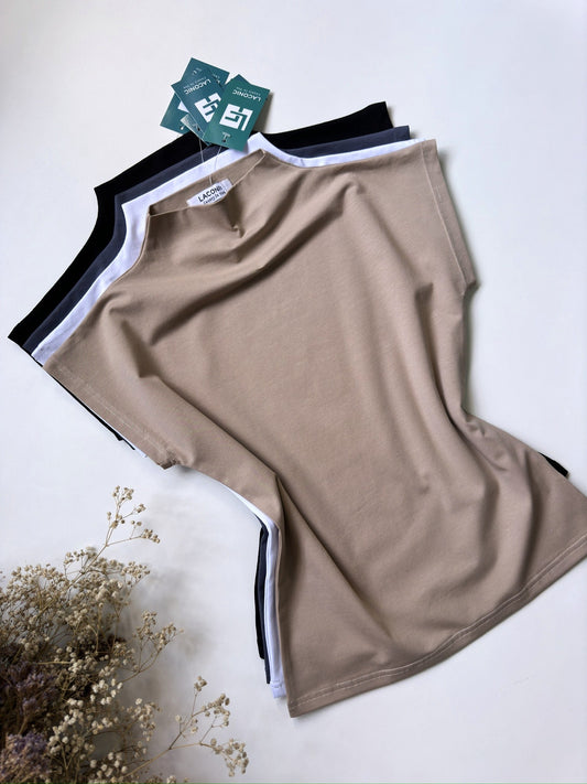 Mock Neck Cream Color