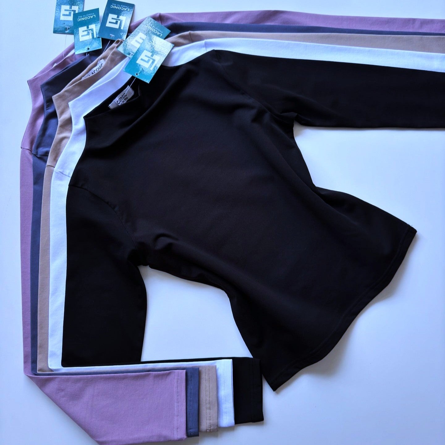 Mock Neck Long Length Fitted Top
